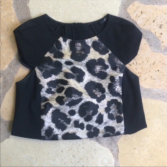 Tibi Tops - Structured Tibi Leopard Top
